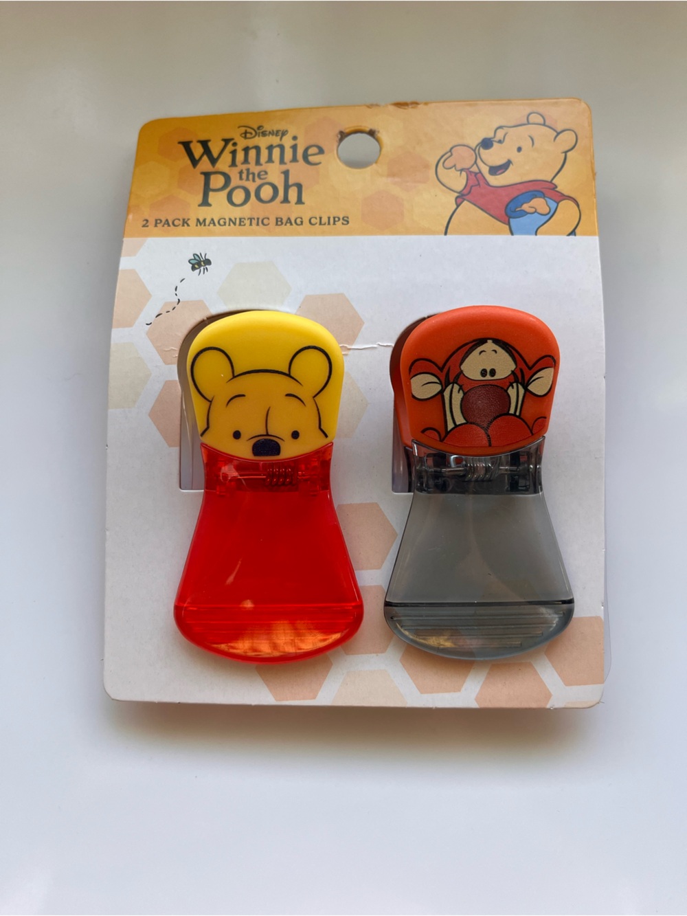 Winnie the Pooh and Tigger Magnetic Bag Clips - Yellow & Orange - 2 Pack